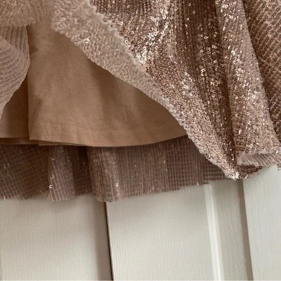 Zara Sparkling Sequin Skirt in rose gold - Picture 4 of 5